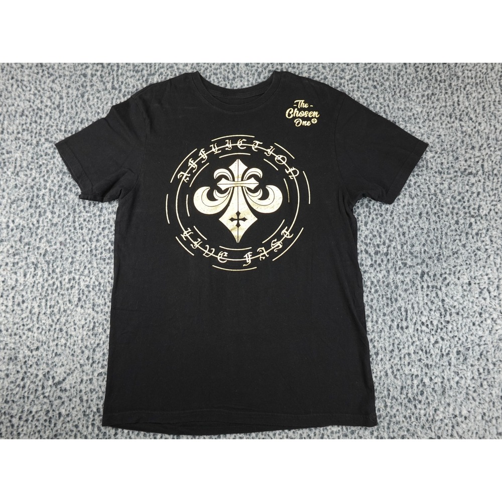 Affliction T-Shirt Mens Medium Black Tyron Woodley The Chosen One MMA Graphic